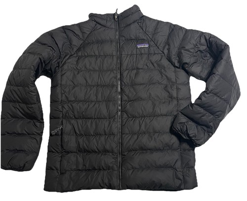 Patagonia Youth Down Puffer Jacket Full Zip Size Youth XL (14) Black