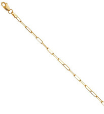 14K Solid Yellow Gold 2mm Paperclip Chain Necklace 16" to 24" - CH571