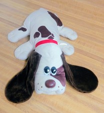 Pound Puppies Classic Plush Dog Cream Brown Spots 16" Basic Fun 2021 Red Collar