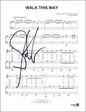 Steven Tyler Aerosmith Signed Autograph Walk This Way Sheet Music w/ JSA COA