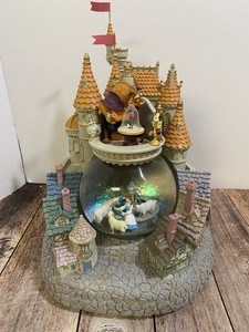Disney Beauty and the Beast Snowglobe Village Scene in Original box Catalog Ex.