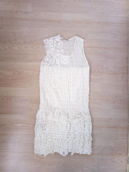 Damen Ermanno Scervino Kleid Weiß Kaschmir 36