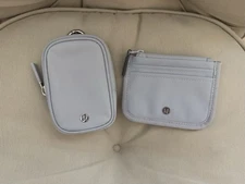 LULULEMON TRUE IDENTITY CARD CASE AND CLIPPABLE NANO POUCH IN STARCH BLUE SET