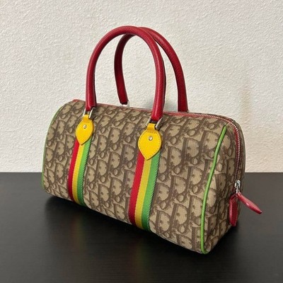 Christian Dior Trotter Rasta Hand Boston Bag PVC Leather