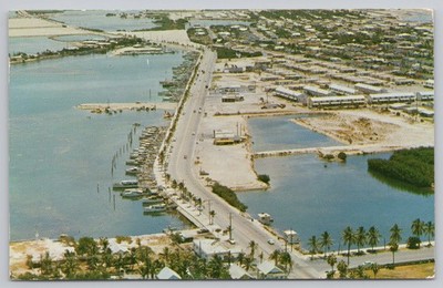 Postcard Aerial View Roosevelt Boulevard Stock Island Key West FL Posted 1960