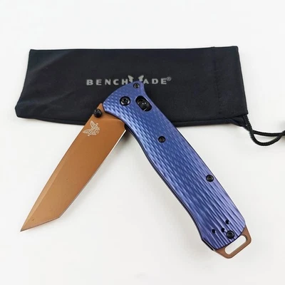 Benchmade Bailout 537FE-02 Crater Blue Aluminum CPM-M4 FDE Blade Folding Knife