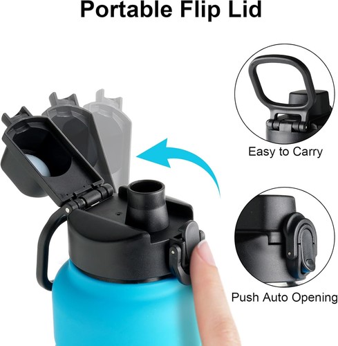 Auto Spout Lid for Bubba Trailblazer 24 32 40 oz Stainless Steel Water BLACK  - Picture 6 of 7