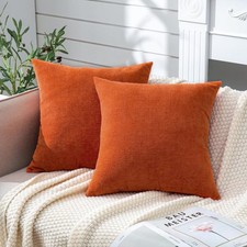 Decorative Throw Pillow Covers 2PCS, Soft Chenille Farmhouse Pillowcase for Sofa