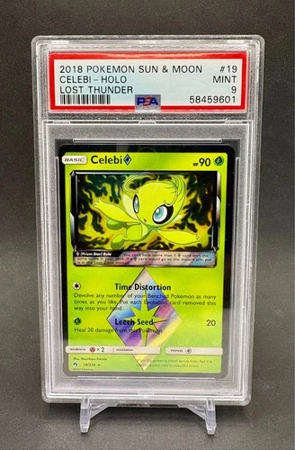 PSA 9 Celebi #19 PRISM 2018 Pokemon SM Sun Moon Lost Thunder