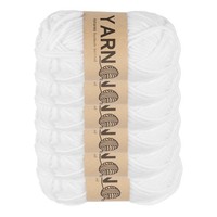6Pcs HäKelgarn FüR Acryl, 1,8Mm Weiß 5-Fach , 328 Yards