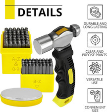 63 PCS Metal Stamping Kit - Letter Punch Set Metal Stamps for Jewelry Making ...