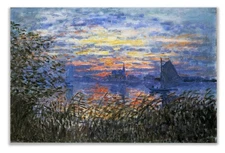 Canvas Sunset On The Seine Prints Wrapped Gallery Wall Art | Stretched And Frame