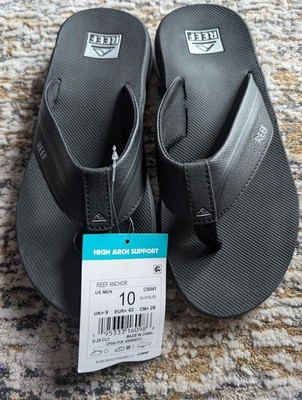 Reef Men Anchor Water friendly Comfy & Lightweight Flipflop Sandal Black. sz 10