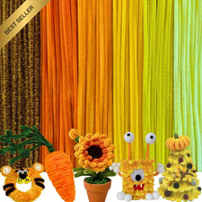 90pc Gradient Yellow Pipe Cleaners 6 Colors Chenille Stems Craft Set