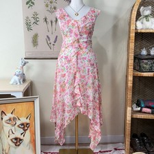 Y2k Floral Ruffle Asymmetric Dress Romantic Fairy Coquette Garden Party Femme 10