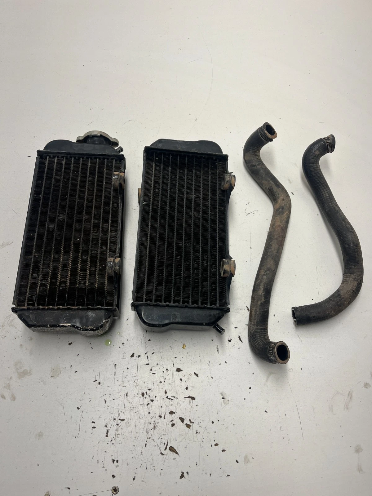 85 1985 Honda ATC250R Atc 250 r OEM Radiator Radiators L R Oil Cooler Fan Lines