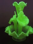 Vtg. Fenton Topaz, Opalescent  Iridized, Uranium, Large 5-pc. Epergne