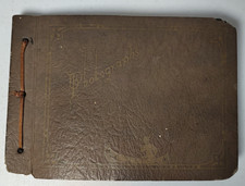 Antique Small Distressed Photo Album 78 Photos of  Family Children Early 1900s