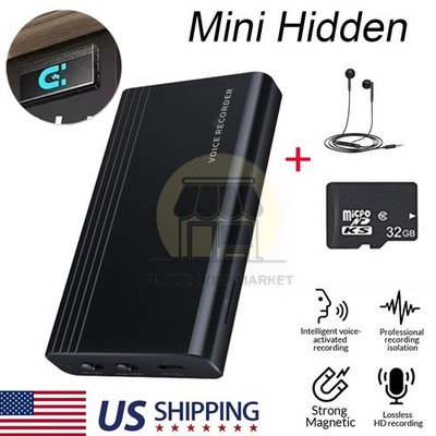 500 Hrs Mini Spy Voice Activated Recorder Digital Audio Magnetic MP3 Player