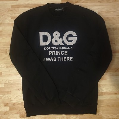 Dolce&Gabbana Sweatshirt Herren D&G PRINCE I WAS THERE Rundhals Schwarz Größe M