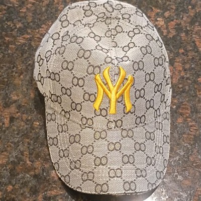Men's Gray Baseball Cap New York Yankees Logo Embroidered Adjustable