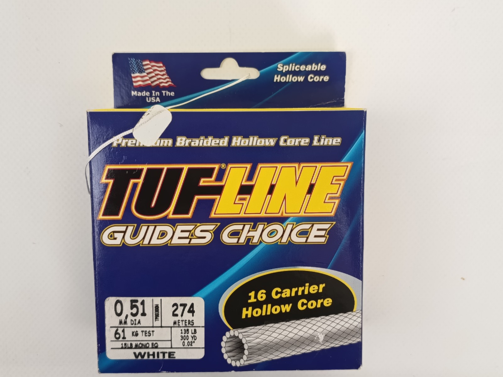 Tresse creuse TUF-LINE Guides Choice 135Lb fil de pêche 16 brins 0,51mm mer et traîne