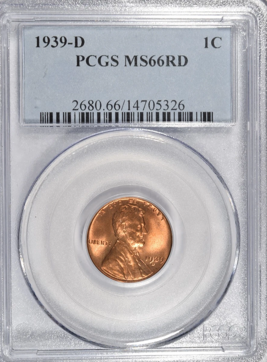 25+ MS 66 Graded 1939 Year Lincoln Wheat US Small Cents (1909-1958