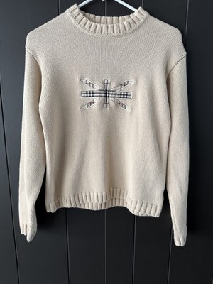 Burberry Knit Jumper Crew Neck Signature Checked Flag Youth Girls Size 12