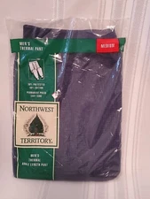 Vintage Northwest Territory Thermal Underwear Pants MEDIUM Navy Blue Ankle NOS