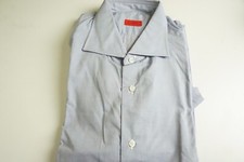 Isaia 100 Cotton Blue Long Sleeve Dress Shirt 17.5 40 BRAND NEW