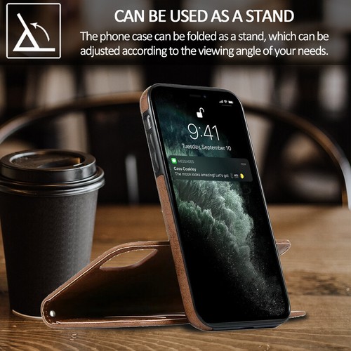 For iPhone 16e/15/14/13/12/11 XR SE 7 8 Removable Wallet Case Leather Flip Cover - Picture 11 of 58