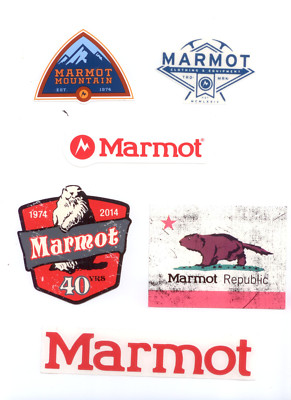 MARMOT OUTDOOR CLOTHING STICKER ESTABLISHED 1974 40 YEARS 2014 MOUNTAIN DECAL!