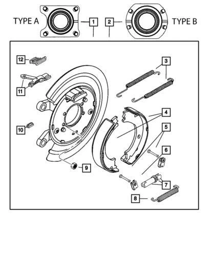 Adaptador de freno de estacionamiento delantero genuino Mopar 2002-2007 Dodge Ram 1500 68307056AA Foto 2 de 2