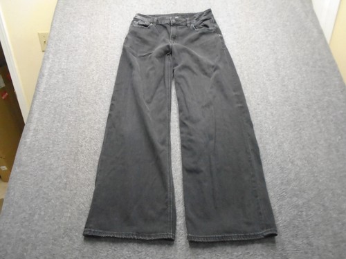American Eagle Jeans Womens 2 Black Low Rise Baggy Wide Leg Stretch