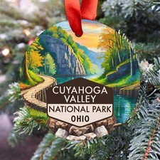 Cuyahoga National Park Christmas Ornament with Ribbon Free Shipping