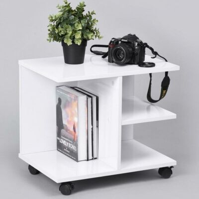 Tavolino Salotto Multifunzione Porta TV Riviste Comodino con Ruote