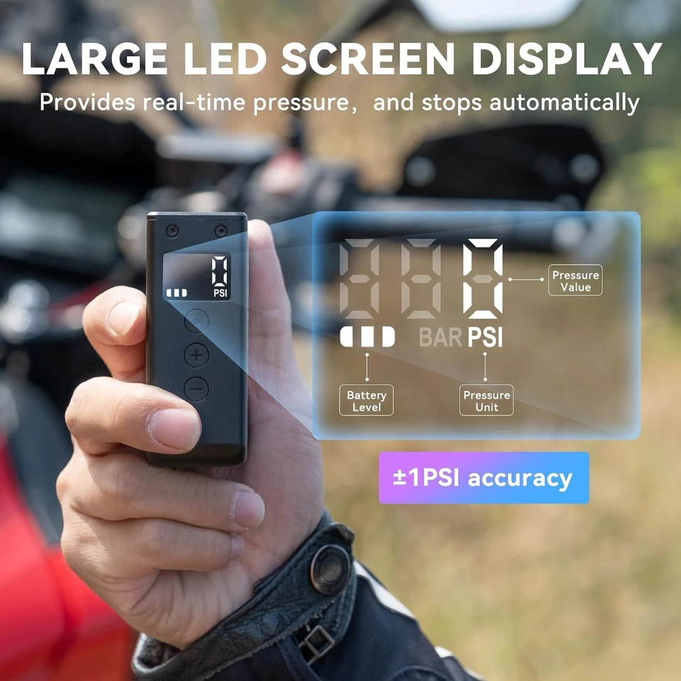 CYCPLUS AS2PROMAX 120PSI Electric Tiny Bike Pump with Gauge,2025 Updated Version - Image 2 of 4