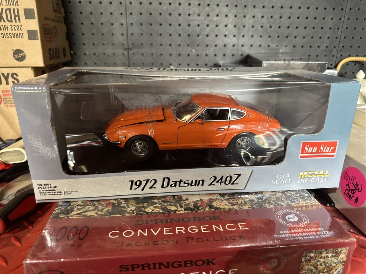 Sun Star 1972 Orange Datsun 240Z 1:18 Scale Die Cast Vehicle Car