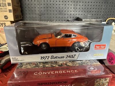 Sun Star 1972 Orange Datsun 240Z 1:18 Scale Die Cast Vehicle Car