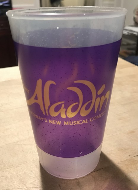 ALADDIN Disney Broadway Sippy Cup! Promo Tumbler Plastic Wine Glass DISCONTINUED ALADDIN Disney Broadway Sippy Cup! Promo Tumbler Plastic Wine Glass DISCONTINUED