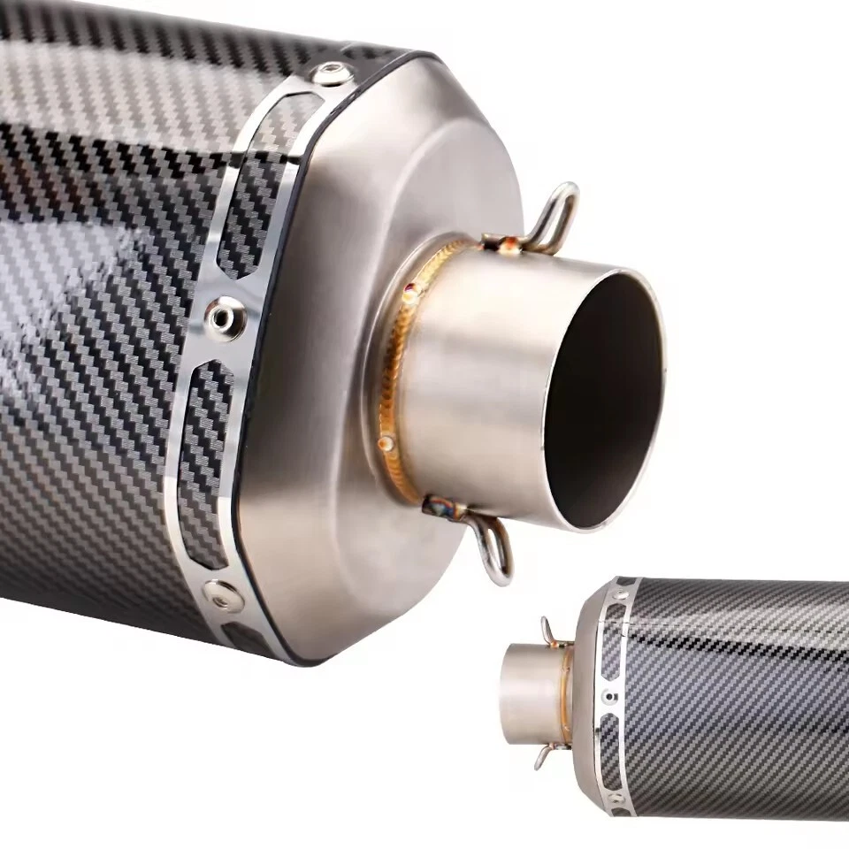 Tubo de escape universal deslizable 51 mm 2" para motocicleta tubo silenciador doble modelo A13 Foto 4 de 4