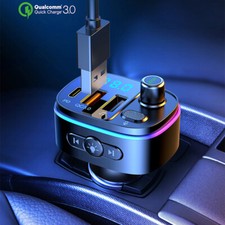 QC PD Fast Charging Charger Bluetooth Wireless Adapter FM Transmitter Car Stereo