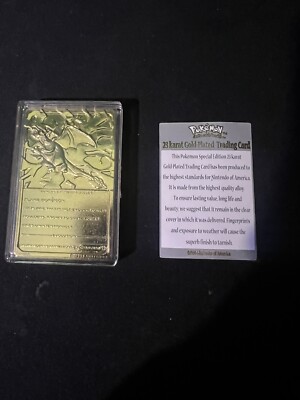 1999 Pokmon Charizard 23K Gold Plated Trading Card in Plastic Case - WITH  COA | eBay