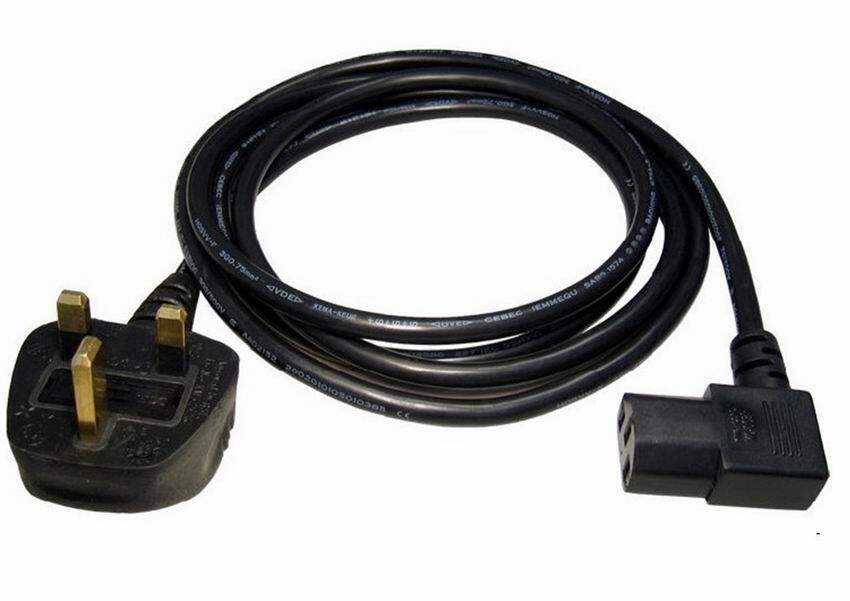 100 x Wholesale Right Angle Kettle Lead power Cable UK Plug IEC C13 1.