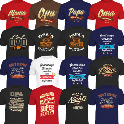 T-Shirt Shirts Geschenke Familie Opa Papa Mutter Oma Männer lustiges Shirt