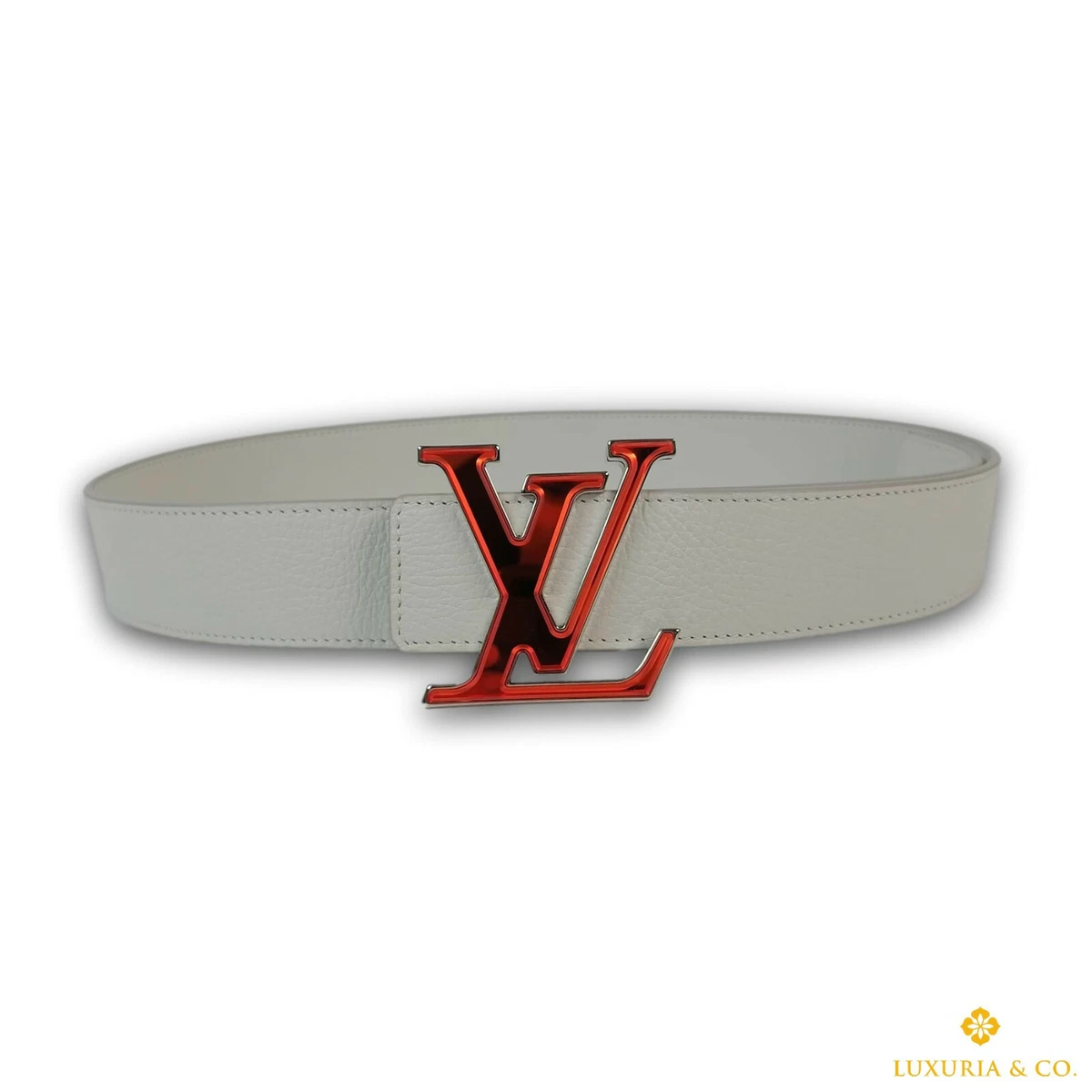 Initiales leather belt Louis Vuitton White size 90 cm in Leather