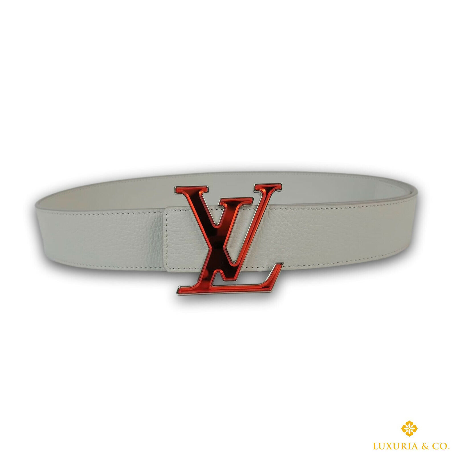 Ceinture Louis Vuitton Homme Cuir Blanc LV Prism 40 MM M0165 Taille 36/90  cm