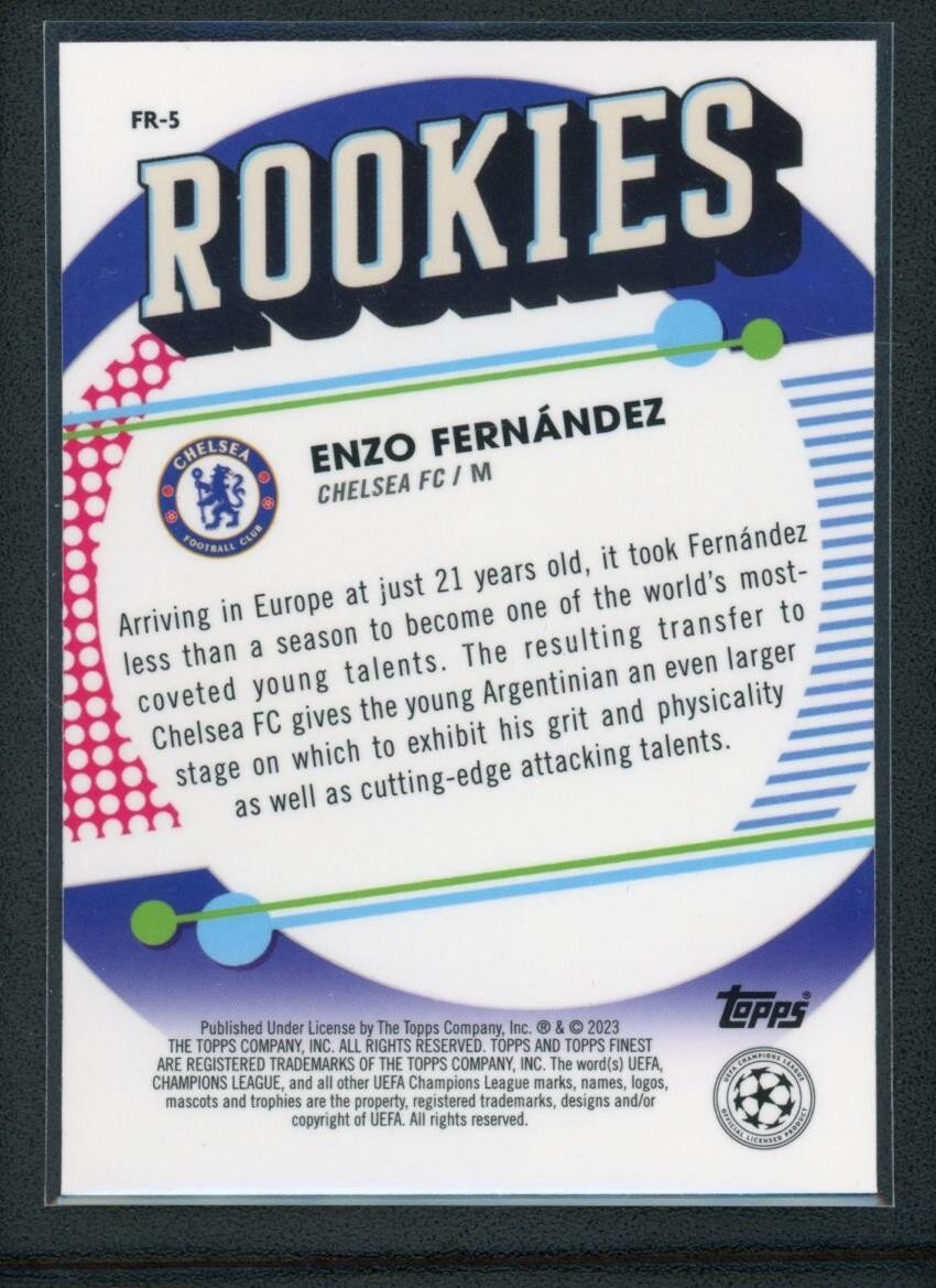 2023 ENZO FERNANDEZ TOPPS FINEST UEFA CHAMPIONS LEAGUE