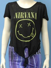 New Never Worn Nirvana Black Tie-Up T-Shirt