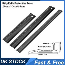 20/30/45cm Raised Grip Aluminium Ruler Cutting Ruler Metal Craft Safety Ruler UK